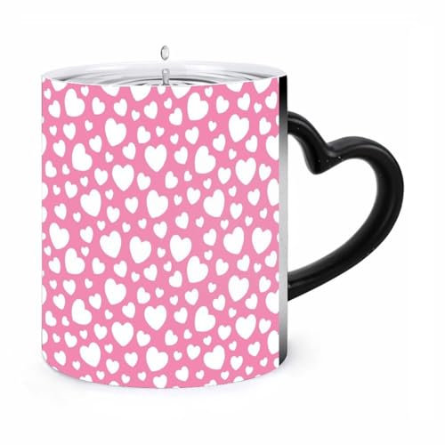 ducanll Tasse chauffante de 325 ml - Motif dessin animé mignon et simple - Blanc - Tasses à expresso - Cadeau pour petit ami, homme - Cadeaux de fiançailles - Cadeaux d'éléphant blanc pour adultes -
