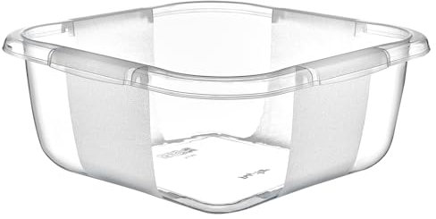Best House Washing up Bowls Basin Transparent Square Clear Washing up Kitchen Sink Bowl Basin - 9.6 Litres for Kitchen, Bathroom, and Household Use (Pack of 1)