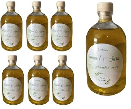 Botellas Regalo Aceite Oliva Personalizado Botellas Comunión Bautizos, Regalo Bodas, 100 ml Detalles para Invitados de Boda - Aceite de Oliva Virgen extra (24)