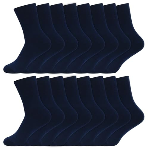 HYCLES 8 Paar Socken Herren 43-46 für Männer Baumwollsocken Business Herrensocken Herren Damen Schwarz Weiß Sport Socks Atmungsaktivel EU 43-46