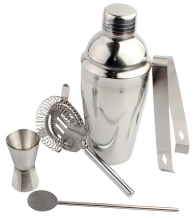 Mikinona 5st Barkeeper-utensilien Cocktailsieb Martini-mixer Kit Zur Cocktailzubereitung -shaker Metallsieb Bar-werkzeuge Mini-zangenclip Rostfreier Stahl Weinset