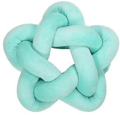 Viusneun Knotenkissen, Sternen Knot Kopfkissen Geknotetes Dekorativ Kissen Skandinavisch Zierkissen Knoten Kissen für Sofa Schlafzimmer Babyzimmer (Hellblau,32 × 32 cm)