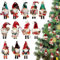 BASAMOU 12pcs Decorazioni Albero di Natale Ciondoli, Ornamenti Natalizi in Legno da Appendere con Spago, Gnomo Pendenti Addobbi Natalizi Regali, Pendenti Legno Natalizi Addobbi Albero (12pcs Gnomo)