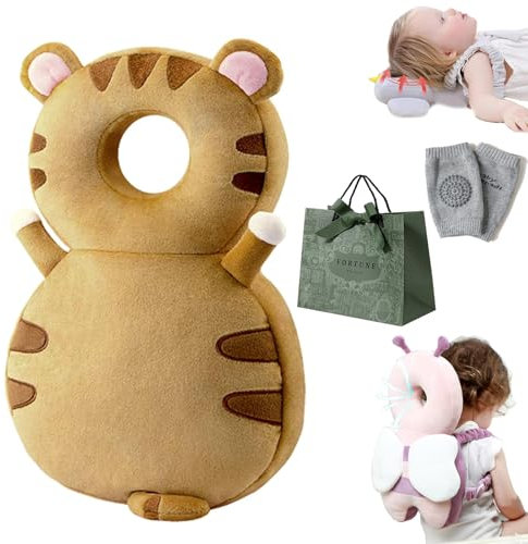 Wonder Baby Head Protector, Baby Head Protector Backpack, Head Protection Backpack, Safety Pad Backpack for 5-24 Months Baby Learning Walking Crawling (Tiger-A)