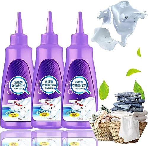Active Enzyme Laundry Stain Remover, Active Enzyme Clothing Stain Remover, Garment Stubborn Stain Cleaner Oil Remover, All-purpose Foam Cleaner Deep Cleaning Detergent for All Textiles (3)