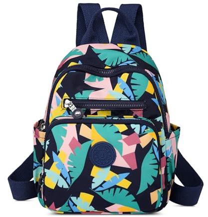 SODOLLEE Sac à Dos Femme Mode Sac D'école Filles Sac École Dame Petit Loisirs Daypack Imperméable Nylon Sacs D'école pour Campus Voyage Camping Multicolore A