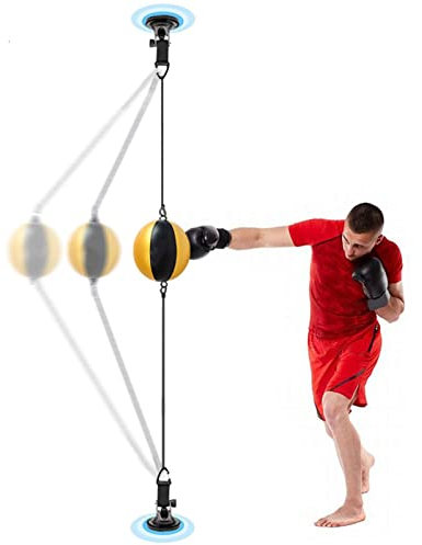 WJFTODAY Box-Boxball, Doppelend-Speedbag, Aufblasbare Boxsäcke zum Aufhängen für den Türrpeedbag, Aufblasbare Boxsäcke zum Aufhängen für den Türrahmen im Schlafzimmer und den Boxsack im Fitnessstudio