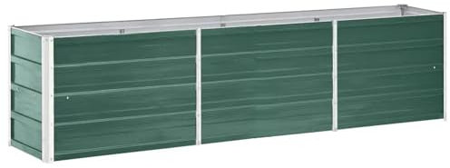 ShGaxin Garten-Hochbeet Verzinkter Stahl 240×40×45 cm Grün, Palettenrahmen, Hochteich, Gemüsebeet, Kräuterregal Balkon, Blumenbeet, Kräuterspirale, Tomatenbeet, Pflanzhochbeet - 47045