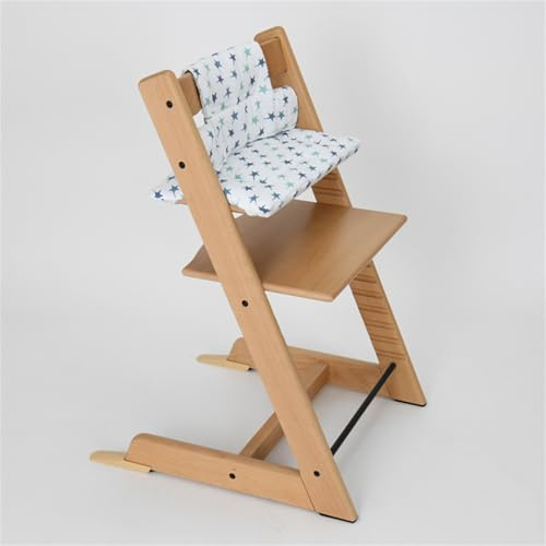 Chickwin Hochstuhl Sitzkissen 2-Teilig, Hochstuhl Kissen Universal Hochstuhl Kissen Abwaschbar Rutschfest für Ähnliche Treppenhochstühle (Blaue Sterne,45 * 27)