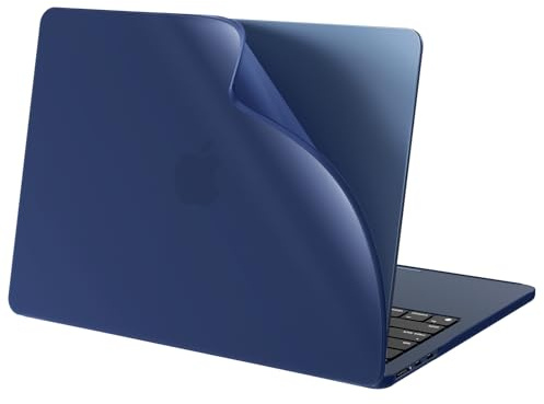 BlueSwan Compatible with MacBook Air 13 inch Case M5 M4 M3 M2 2026 2025-2022 Semi-Hard Matte Shell - Frosted Midnight, Mac 13.6 Protective Cover Anti-Crack, Anti-Fingerprint - A3449 A3240 A3113 A2681