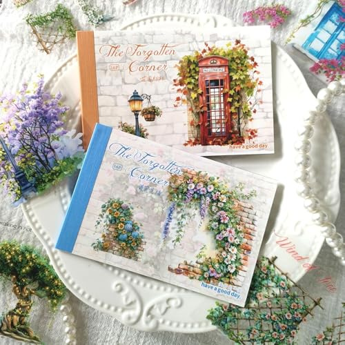 Arpaper Scrapbook Stickers Zubehör,Scrapbooking Journaling Zubehör,PET Plants und Blumen Serie Scrapbook Stickers Book für Fotoalbum,Notebook,Journaling(Flower Wall)