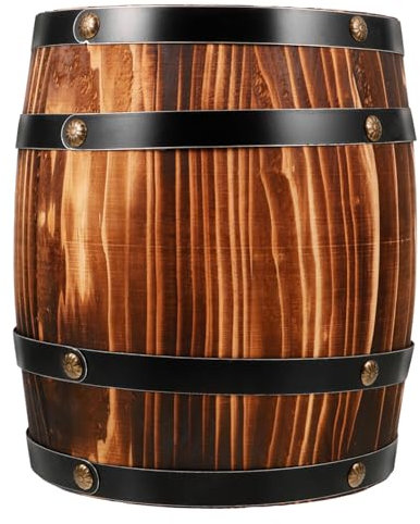 SOIMISS Holzfass Deko Aus Robustem Eichenholz Rustikales Kleiner Weinfass Für Bar Dekoration Vielseitige Vintage Deko Für Zuhause Küche Und Garten Stilvolles Whiskyfass Ornament