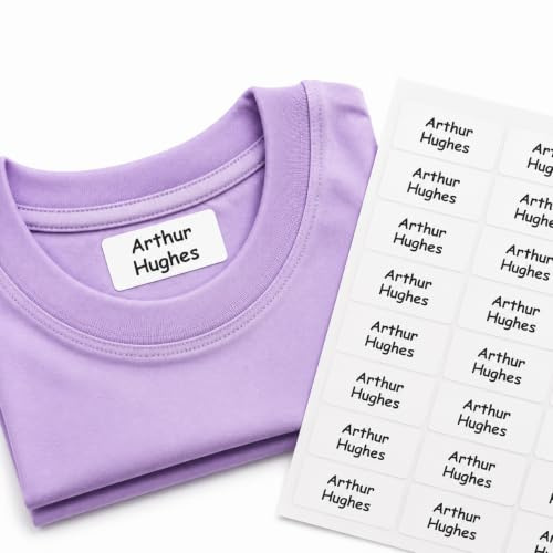 Name Stickers for Clothes No Iron Stick on Name Labels | Clothing labels for kids Personalised Clothes labels for care homes, Kids, School Children, Day Care, Nursery