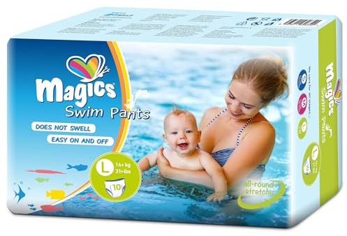 Magics Swim Pants, Pannolini Costumino, Taglia S (6-11kg), 12 Pannolini Acquatici