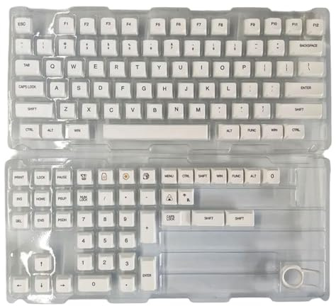 QINZITAO Lot de 120 touches blanches minimalistes pour clavier mécanique anglais, japonais, russe, coréen