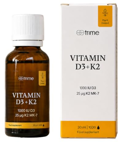 Vitamina D3 y K2 Gotas - 1000 UI por 2-30ml - Vitamina D3 K2 - Vitamina K2 MK7-1000 de Alta Concentración, D3 altamente biodisponible - Vit D3 K2 Liquida