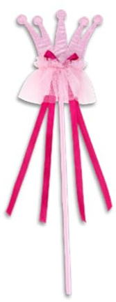 Liontouch - Königin Rosa Zauberstab für Mädchen – ab 3 Jahren | Rosa Stab mit roten Bändern & Kronenmotiv | Magisches Accessoire für Verkleiden, Kostüme & Märchen-Rollenspiel