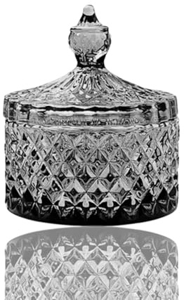 5oz Grey Glass Cotton Pad Holder Apothecary Sugar Makeup Pads Jewellery Candle Jar Bedroom Dressing Table Grey Bathroom Accessories Set Decoration New Home House Gifts Women Small Glass Jars With Lids