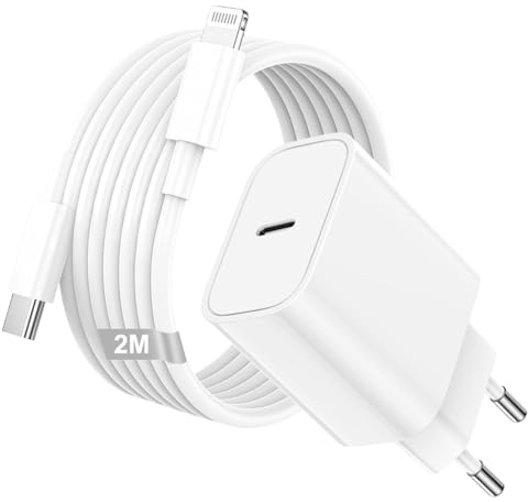 30W Cargador USB C con Cable Lightning USB C for iPhone 14 13 12 11 Pro Max Plus SE X 8/iPad/AirPods, Cargador iPhone y Cable usb c a Lightning 2m,cargador Tipo C Carga Rapida Enchufe Cabeza Adaptador