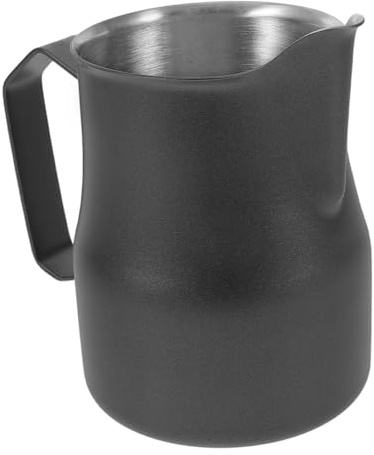HONITANO Bricco Latte in Acciaio Inox con Beccuccio Punta e Motivo Rilievo Lattiera per Latte Art Precisa e Resistente per Bar e Uso Domestico