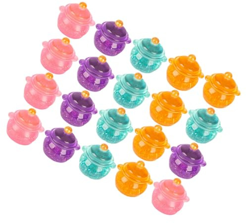 Abaodam Lot de 20 Mini-marmites Multicolores en Plastique pour Maison de Poupée, Ustensiles Cuisine Miniatures Décoratifs, Jouets Éducatifs pour Garçon et Filles, Couleur Aléatoire