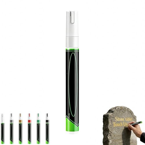 Grabstein Marker Stift zum Auffrischen verblasster Grabeinschriften, 2ml Grabstein Farbstift, wasserdichter Stein Aufbesserungsstift hohe Deckkraft für Grabschriften & Gedenkinschriften (Weiß)