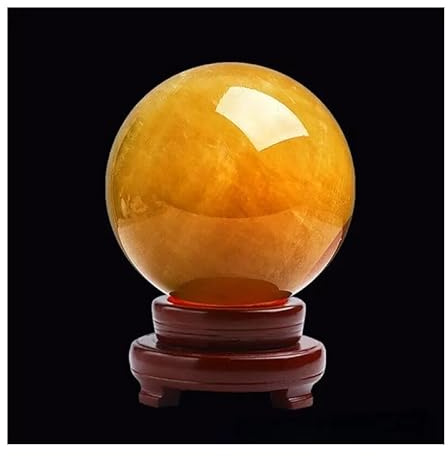 NHKSFBLQ 1 Bola esférica de Cristal de Cuarzo Citrino de 80-100 g