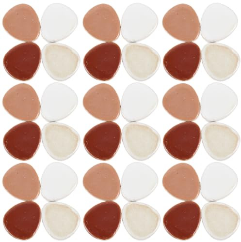 TOVINANNA Flat Pebble Tiles for DIY Mosaic Crafting, Creative Decorative Mirror Pieces Smooth Bottom, for Bracelets and Decorative Clocks, 500g Set