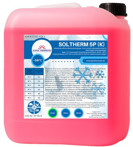 Solarflüssigkeit 10 l rot Konzentrat bis -58° C Frostschutz, Solarfluid, Solarliquid, Wärmeträgermedium
