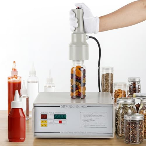 NEWTRY Induktion Flaschenverschluss Versiegelung 10-50 mm Handheld Heißsiegelmaschine mit Zählfunktion für Kunststoff Flaschen mit flachem oder spitzem Deckel | Digitales Bedienfeld, Speicher- & Zählerfunktion, Überhitzungs-/Überspannungs- / Überstromschutz, für kleine Flaschen