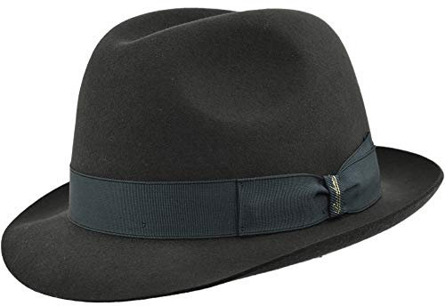 Borsalino Marengo Trilby Hut, Rand 4,5 cm mit Innenfutter, Made in Italy, Herbst Winte