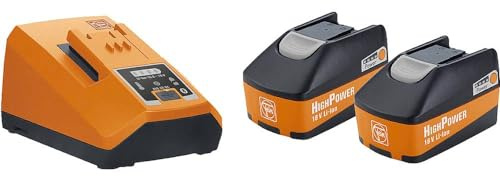 FEIN HighPower Akku-Starter-Set mit 2 Li-Ionen-Akkus Spannung 18V Kapazität 5,2 Ah mit Schnellladegerät ALG 80 BC,hohe Ladestroms von 8 Ampere , Bluetooth®-Konnektivität