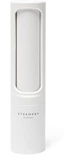 Steamery Fusselbürste, wiederverwendbarer Fusselroller, Tierhaarentferner, Reisegröße, selbstreinigend, zum Entleeren drehen, Weiß, 18,5 x 4,3 cm