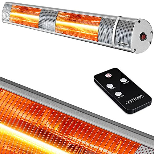 Monzana® Calefactor Infrarrojos de Pared Estufa Terraza Exterior 3000W 3 Temperaturas Control Remoto App