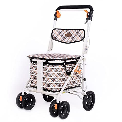 BNNP Einkaufstrolley Klappbar Faltbar Faltbarer Einkaufswagen Home Tragbarer älterer Wagen ziehen Frachtanhänger Gepäckwagen mit Einkaufskorbstrolley (Color : A)