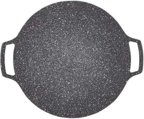 Sartén Coreana, Sartén Estilo Coreano de Hierro con Revestimiento Antiadherente Bandeja para Hornear Placa Coreana para Barbacoa Placa Multifuncional para Carnes Tortitas Costillas 33cm