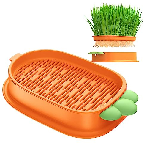 Duqulle Cat Grass Planter Box, Layered Hydroponic Cat Grass Box, Soil Cat Plant Planting Box,easy Cat Grass Grower Cat Grass Seed Sprouter Catnip 19x11.8x3.3cm/7.48x4.65x1.3 Inches