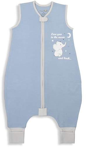 Mama Cheetah Schlafsack mit Fuß, 1,0 Tog, Love You XL, W/Feet Love You, Walker XL (4-5 Y) | Atmungsaktiver Ganzjahresschlafsack mit Beinen aus Bio-Baumwwolle, GOTS und OEKO-TEX, 100–110 cm von Mama Cheetah