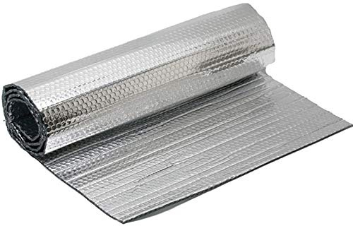 Double Bubble Reflective Insulation Foil Multi-Purpose Self-Adhesive Thermal Insulation Aluminium Foil Membrane Suitable for Use in Radiator, Attic, Loft, Floor, Shed, Caravan, Greenhouse, Garage(1x9m