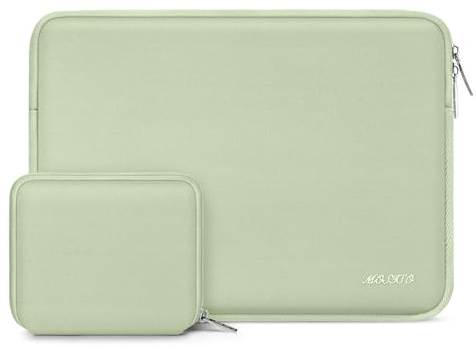 MOSISO Laptop Hülle Tasche 13 Zoll,13 Zoll Laptophülle Kompatibel mit MacBook Air 13 M4 M3 M2 M1 2025 2024-2018/Pro 13 M2 M1 2025-2016, Neopren Laptoptasche mit Kleinem Etui, Salbei Grün