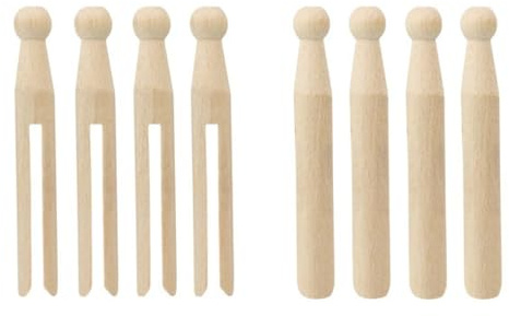 Beechwood Dolly Pegs Pack of 24 Clothes Pegs Wooden Dolly Pegs for Washing Lines Strong Laundry Pegs Ideal for Craft Making DIY Garment Pins.