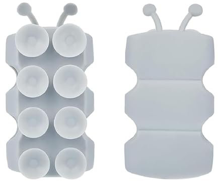 SURALIN Ensemble de 2 Support Pommeau de Douche Ventouse en Silicone, Support Douche Ventouse, Accroche Pommeau de Douche Mural Repositionnable en Silicone, Aucun Perçage Requis