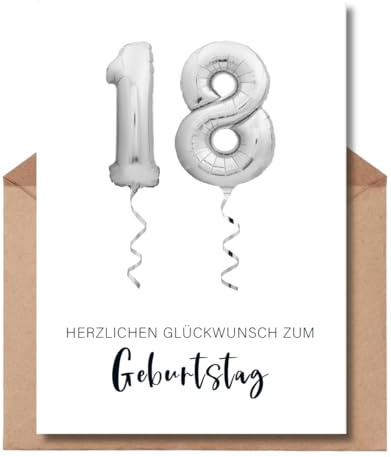 The Life Barn Postkarte mit Umschlag 18. Geburtstag Geburtstagskarte | Hochwertige Karte auf 350g Papier, inkl Umschlag