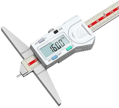 0-200mm Digital Tiefenmessschieber mit Messstift, 0,01 mm hochgenauer Edelstahl digitaler Tiefenmessschieber mit mm/Zoll-Messsystem, Tiefenmess-Messschieber Messwerkzeug (0-200mm)