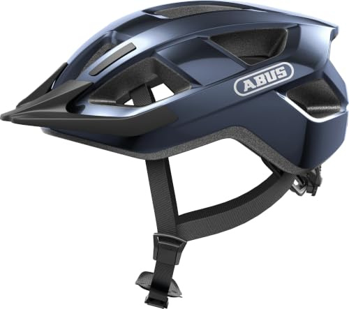 ABUS Aduro 3.0 LED cykelhjälm - sportig cityhjälm i snygg design för vardagliga och sportiga turer - med bakljus - för dam och herr - storlek L, blå