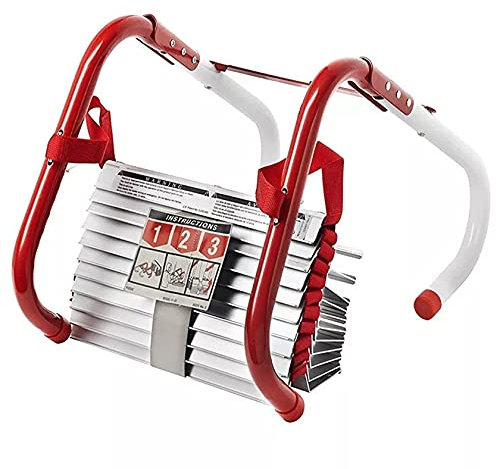 Fire Escape Ladder, Retractable 3 Story Fire Escape Ladder Portable Emergency Escape Ladder 25 Feet With Anti-Slip Rungs For Windows And Balcony (7.5m (295.28 Zoll))