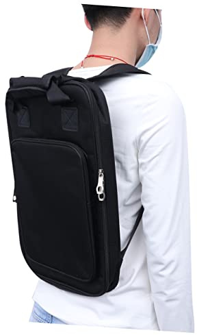 TOGEVAL Tragbare Trommelstock Tasche aus Oxford Stoff mit Großer Kapazität und Ergonomischem Design Schwarzer Rucksack für Gig und Übung mit Tragegriff und Doppelhaken