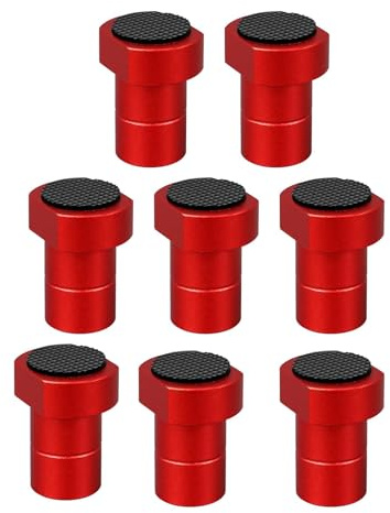 8 Pack 3/4 Bench Dogs Bench Brake, 19mm Aluminum Alloy Bench Dogs Stops with Non-Slip Pads for 19mm Dog Hole Workbench MFT Tables, Woodworking & DIY Projects (Red)
