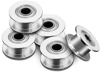 AYWHP 2GT Synchronriemenscheibe H-Typ Spannrolle 2GT Riemenscheibe 20 zahnlos 5 mm Öffnung 6 mm breite Zahnplatte Aluminium 3D Drucker Zubehör