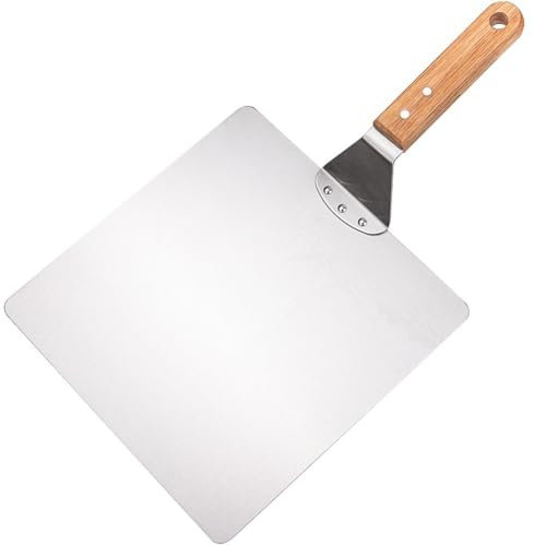 Lpitoy Cáscara De Pizza, Cáscara De Pizza De Acero Inoxidable con De Madera Cortador De Masa De Paleta para Pizza Cáscara De Pizza para Hornear Pizza Casera